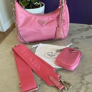 Re-Edition Prada 2005 Multi Tessuto Small in Pink